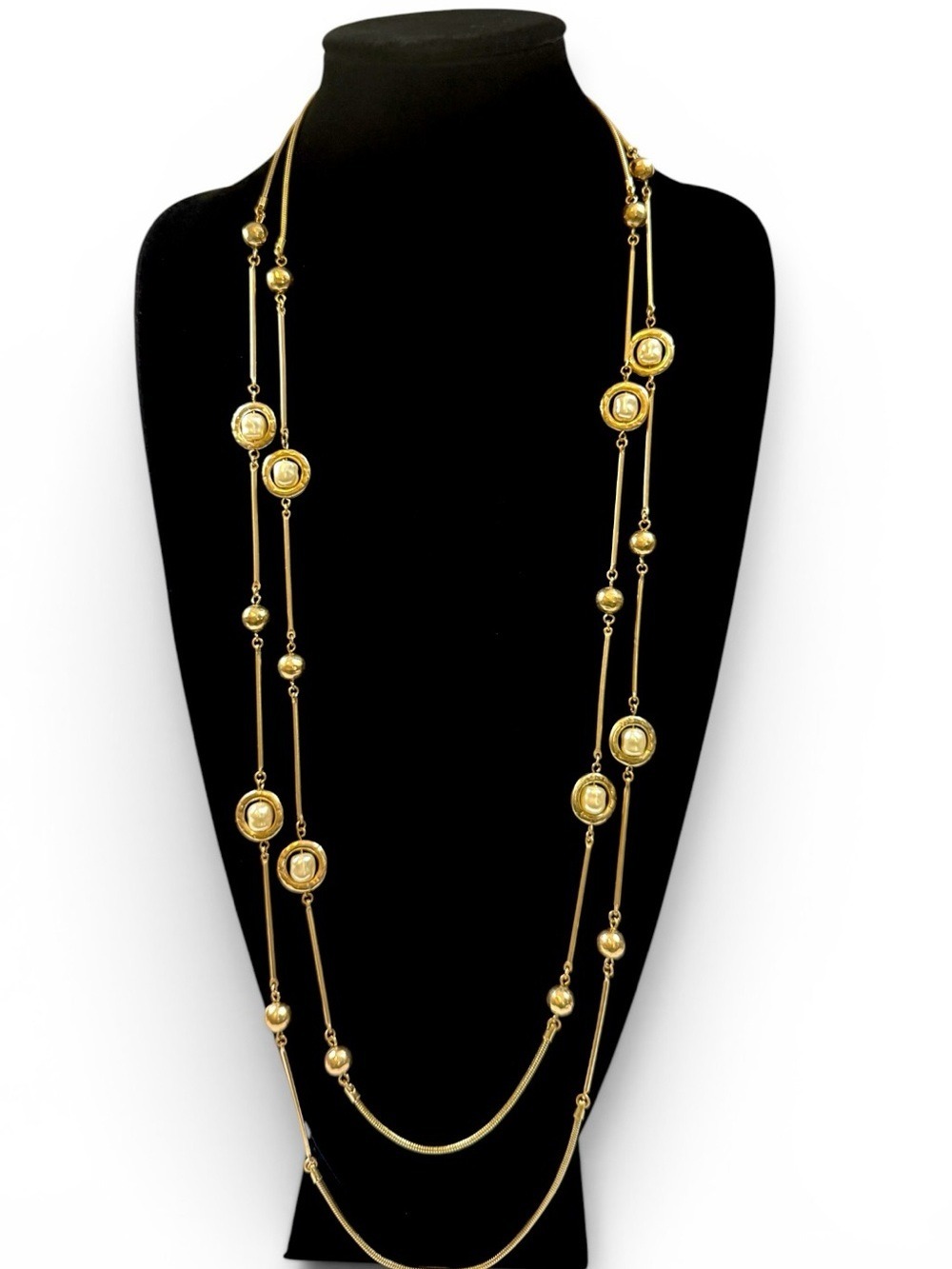 Gold Long Station Necklace - Women Jewelry